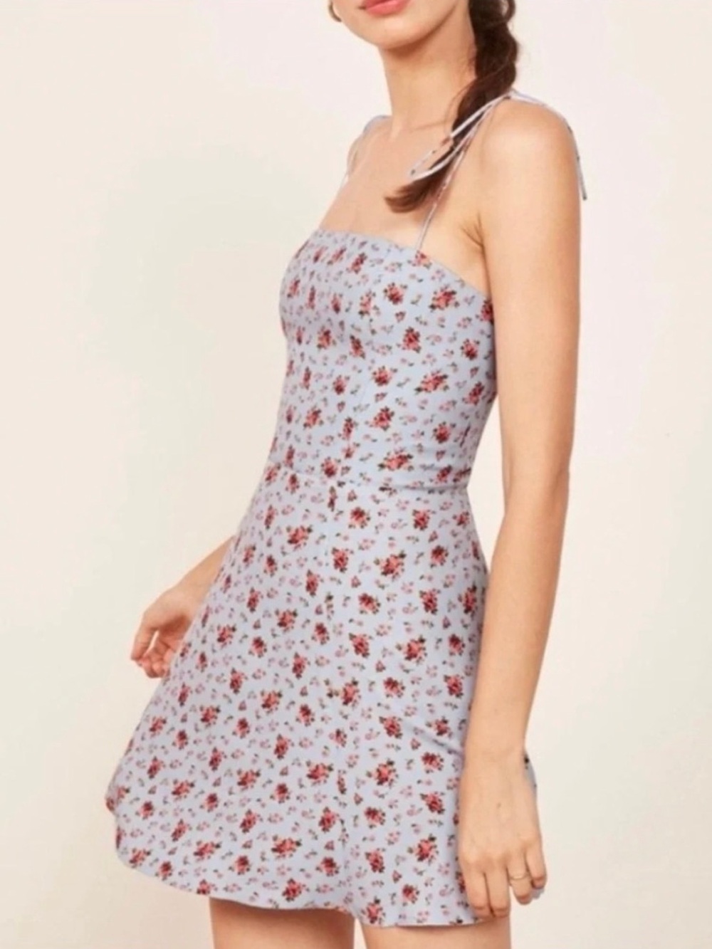Reformation Floral Midi Dress in Blue
